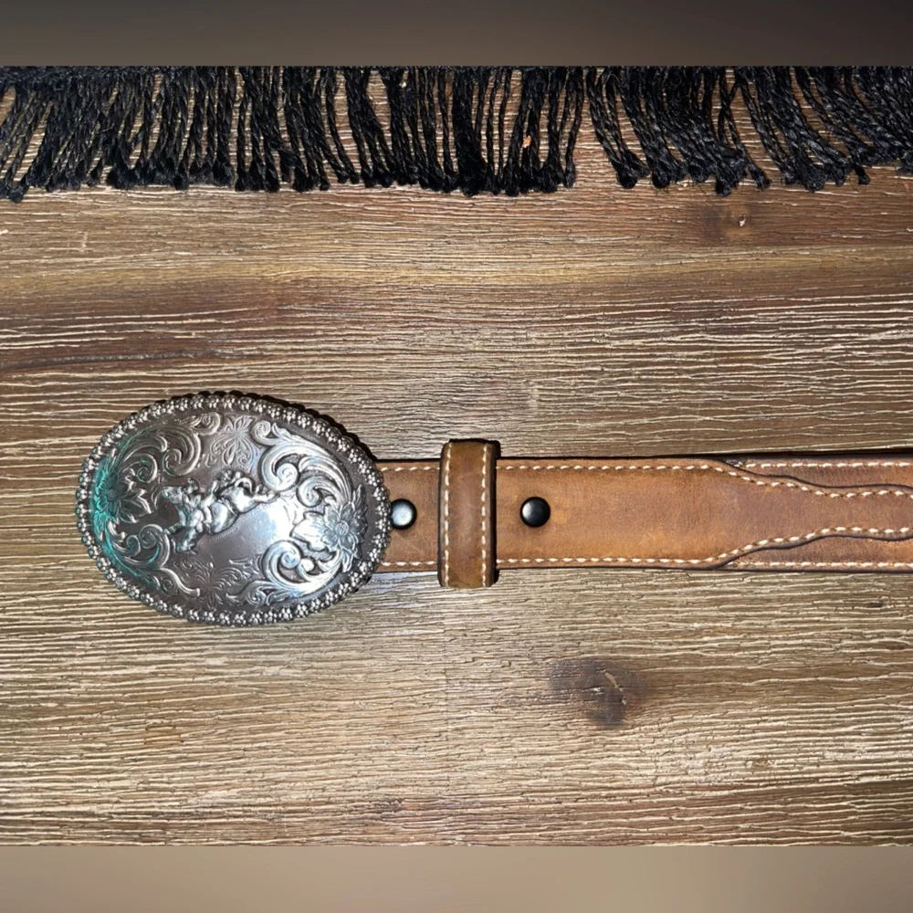 Nocona Young Cowboy/girl Belt With Nocona Buckle & Buckle Bundle Mexico & Taiwan
